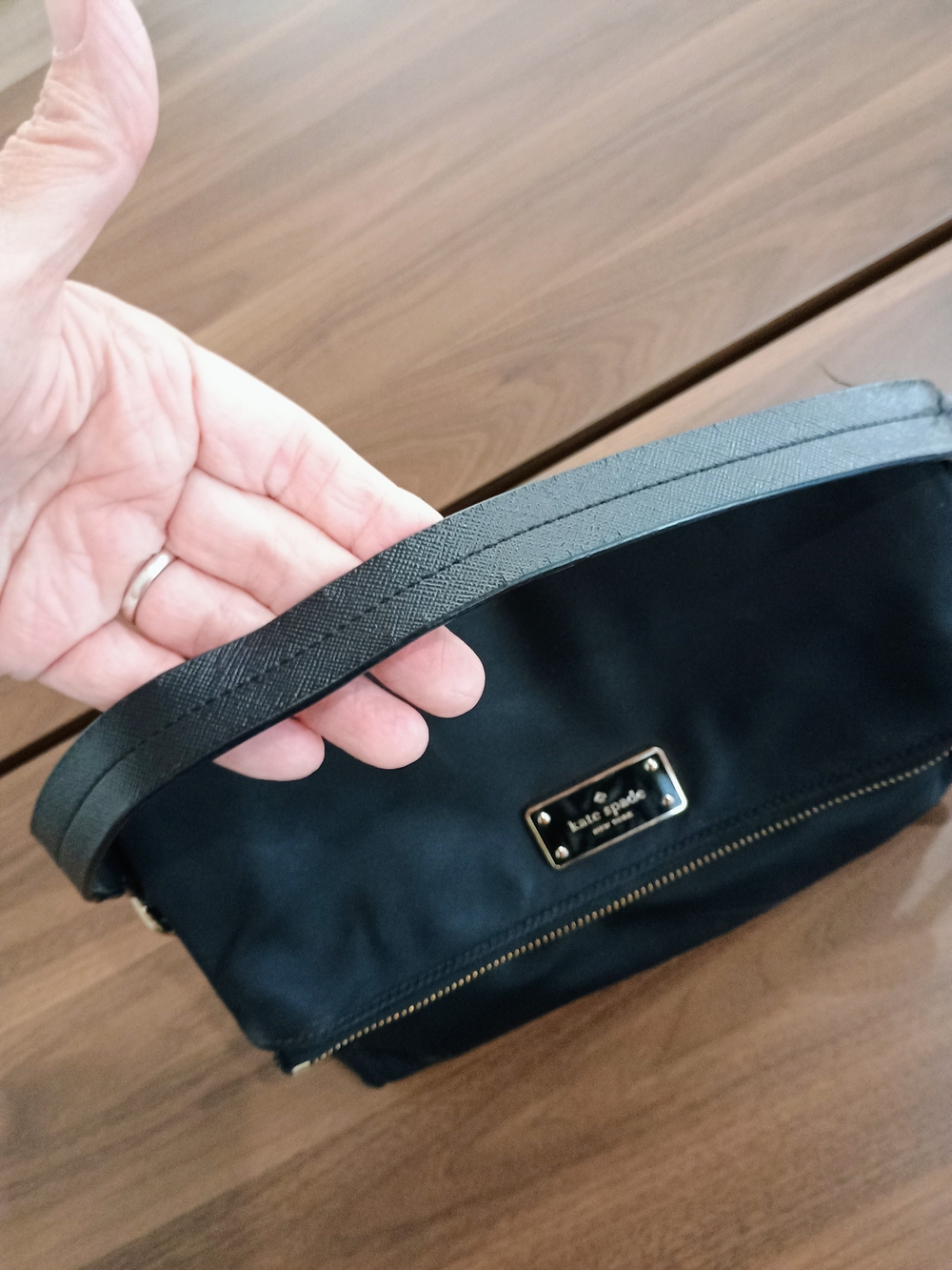 kate spade Black Nylon Crossbody Mini Bag with Gold Hardware - Picture 3 of 11